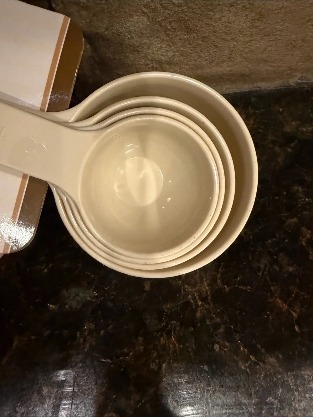 Paula Deen Cream Rooster Nesting Measuring Cups 4 Piece Set NEW